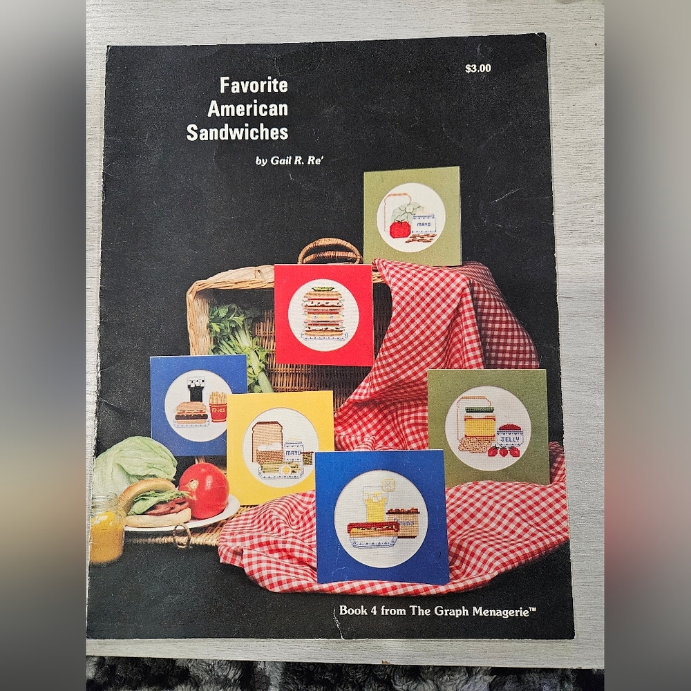 Favorite American Sandwiches Counted Cross Stitch Charted Designs Leaflet 1979